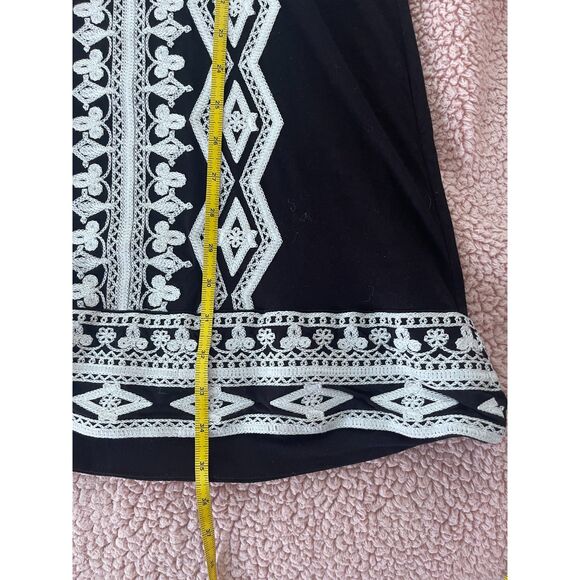 INC International Concepts Embroidered Black & Ivory Short Sleeve Dress Size P - Picture 5 of 5